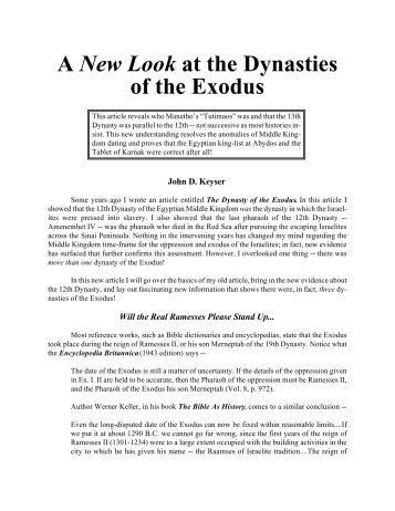 Dynasties of the Exodus