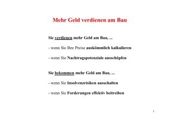 Mehr Geld verdienen am Bau