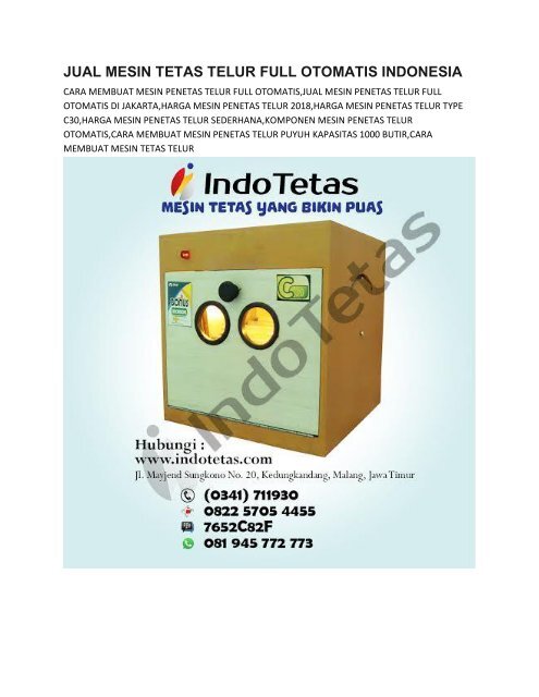 PENETAS TELUR FULL OTOMATIS -0822-5705-4455