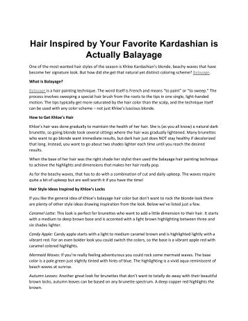 Hair Inspired by Your Favorite Kardashian is Actually Balayage