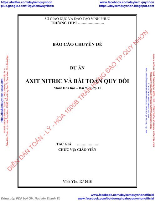 CHỦ ĐỀ AXIT NITRIC VÀ BÀI TOÁN QUY ĐỔI (2018)