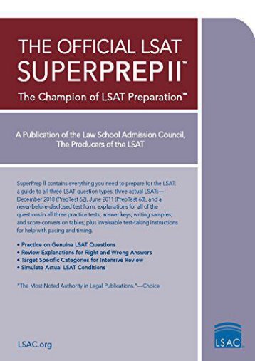 Free Download (yumpu 62) The Official LSAT Superprep II: The Champion of LSAT Prep  [READ] 