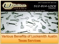 Various Benefits of Locksmith Austin Texas Services