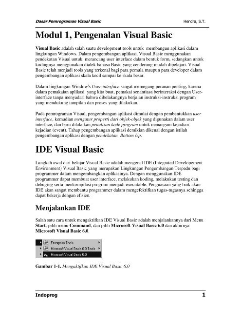 Dasar Pemrograman Visual Basic