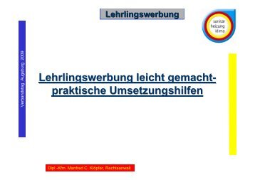 Lehrlingswerbung - Fachverband Sanitär-, Heizungs-, Klimatechnik ...