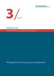 Sonderinformation Arbeitsrecht 3/19 Urlaubsrecht