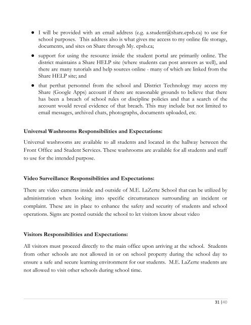 Student Expectations and Responsibilities 2019-2020 Handbook