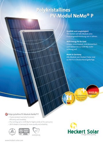 Polykristallines PV-Modul NeMo® P - Havelland Solar