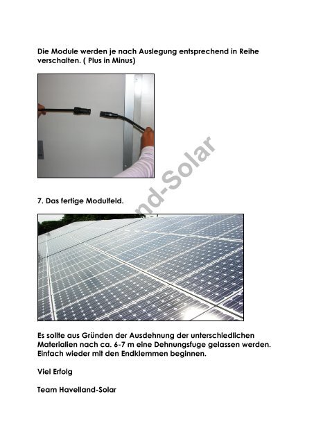 Havelland-Solar Montage Kurzanleitung