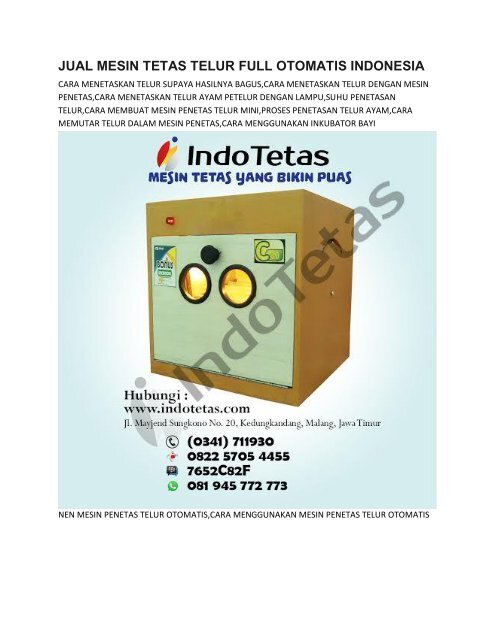 Penetasan Inkubator 0822 5705 4455