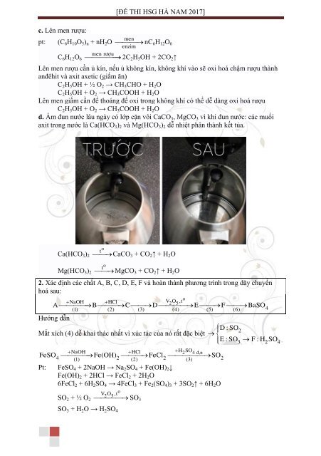 GIẢI CHI TIẾT ĐỀ THI HSG HÓA 9 CÁC TỈNH NĂM 2017 (SỬ DỤNG TỐI ĐA CÁC PHƯƠNG PHÁP GIẢI HÓA HIỆN ĐẠI)