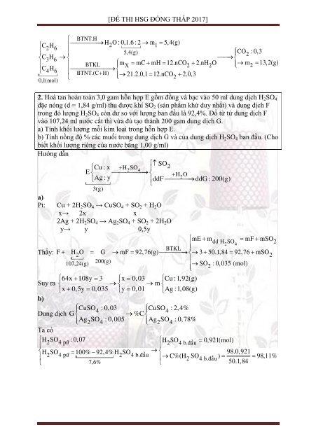 GIẢI CHI TIẾT ĐỀ THI HSG HÓA 9 CÁC TỈNH NĂM 2017 (SỬ DỤNG TỐI ĐA CÁC PHƯƠNG PHÁP GIẢI HÓA HIỆN ĐẠI)