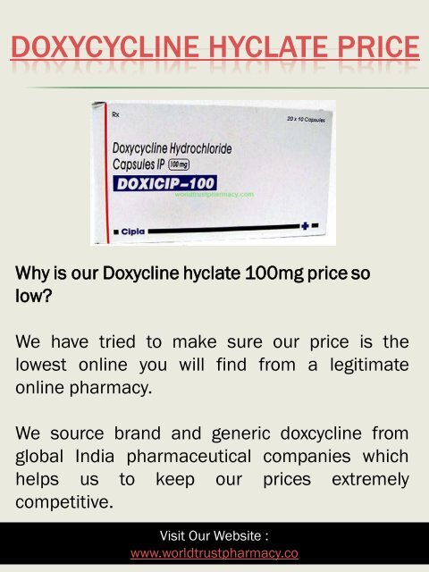 Doxycycline Hyclate 100mg Price