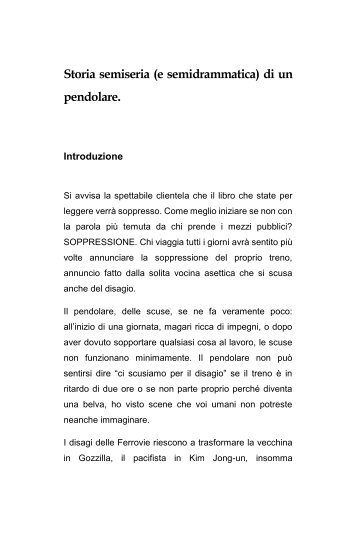 Storia semiseria (e semidrammatica) di un pendolare