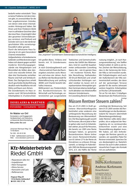 Gazette Zehlendorf März 2019