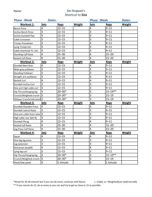 Jim Stoppani Workout Log Sheet1