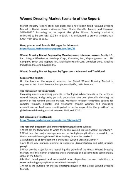 Wound Dressing Types Pdf Wound Dressing Types Pdf