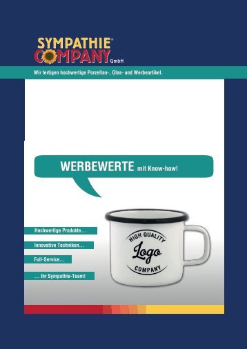 Katalog Sympathie Company GmbH - Werbeartikel aus Porzellan, Glas & Emaille