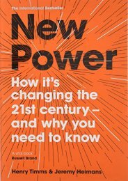 [+]The best book of the month New Power: Why outsiders are winning, institutions are failing, and how the rest of us can keep up in the age of mass participation  [READ] 