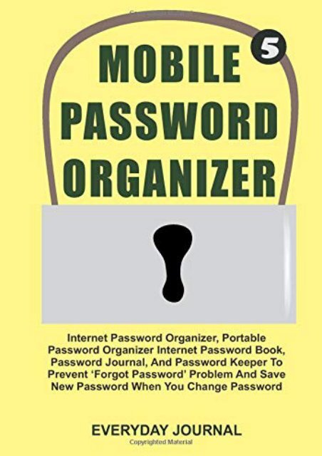 [+][PDF] TOP TREND Mobile Password Organizer 5: Internet Password Organizer, Portable Password Organizer Internet Password Book, Password Journal, and Password Keeper to ... Password (Small Internet Password Organizer)  [NEWS]