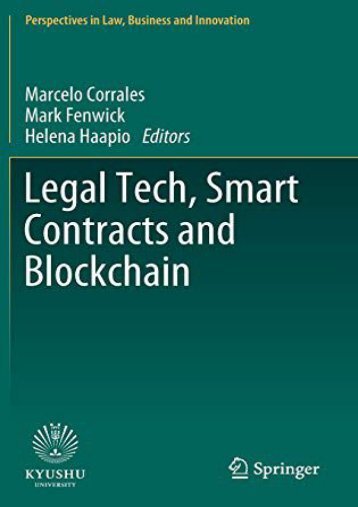 [+]The best book of the month Legal Tech, Smart Contracts and Blockchain (Perspectives in Law, Business and Innovation)  [FREE] 