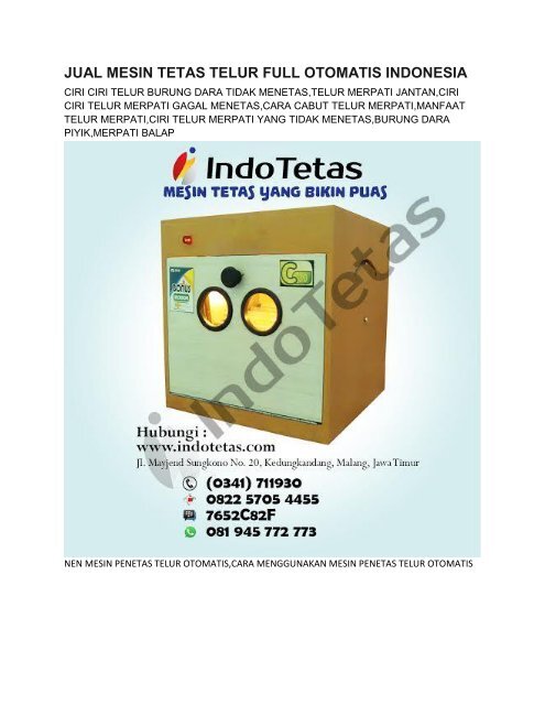 Penetasan Merpati 0822 5705 4455