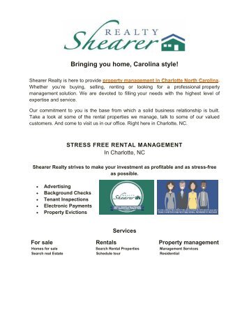 Leading property management in Charlotte, NC | Shearer Realty