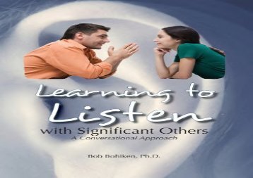 [EbooK Epub] Learning to Listen: With Significant Others Get ebook Epub MOBI