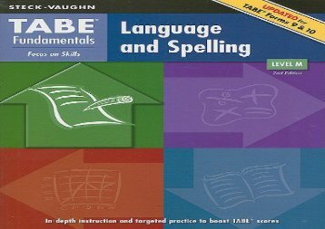 [EbooK Epub] TABE Fundamentals: Language and Spelling, Level M (English Edition) EPUB/PDF
