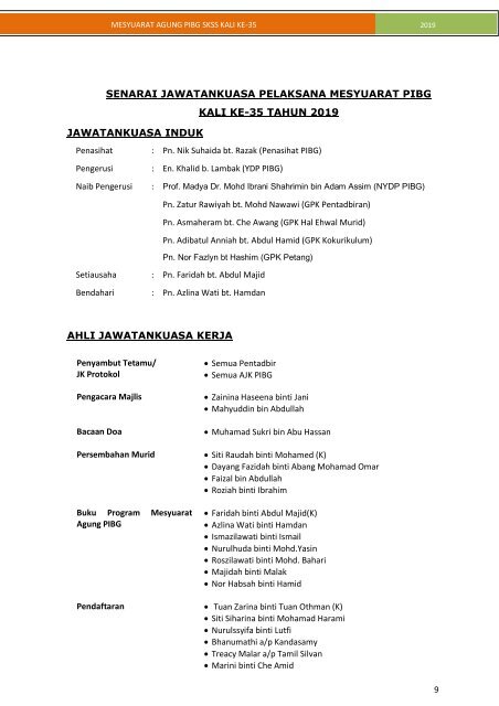 BUKU MESYUARAT AGUNG PIBG SKSS 2019