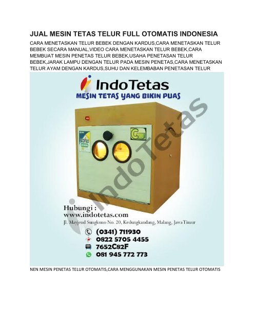 PENETASAN TELUR BEBEK DENGAN LAMPU -0822-5705-4455