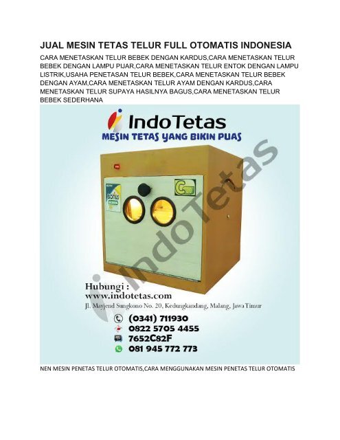 PENETASAN TELUR BEBEK SECARA ALAMI -0822-5705-4455