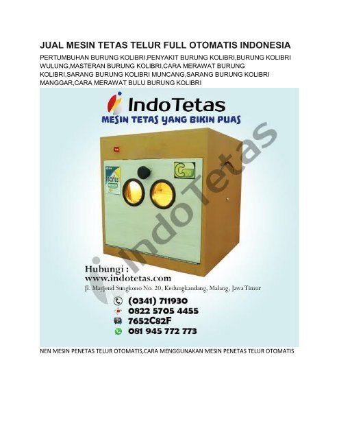 Penetasan Telur Burung Kolibri 0822 5705 4455