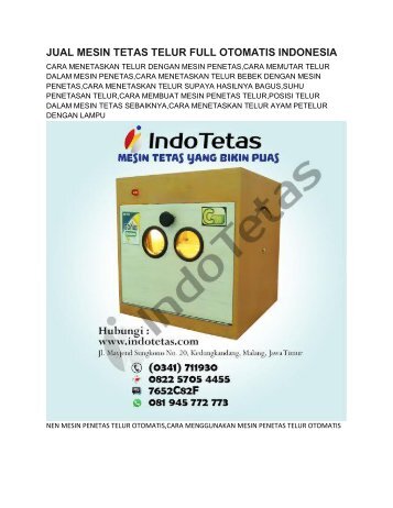 PENETASAN TELUR DENGAN INKUBATOR -0822-5705-4455