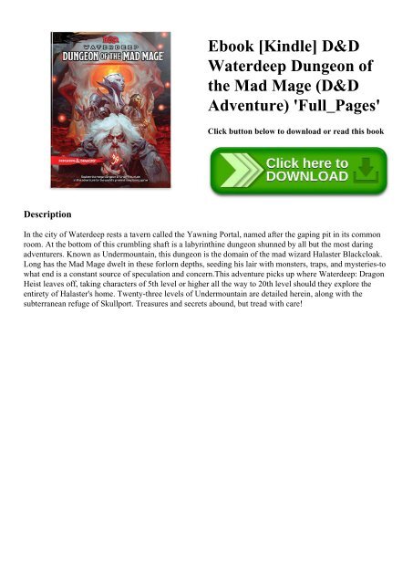 Dungeon of the Mad Mage - | Elf (Dungeons & Dragons) | D20 System waterdeep dungeon of the mad mage pdf download free