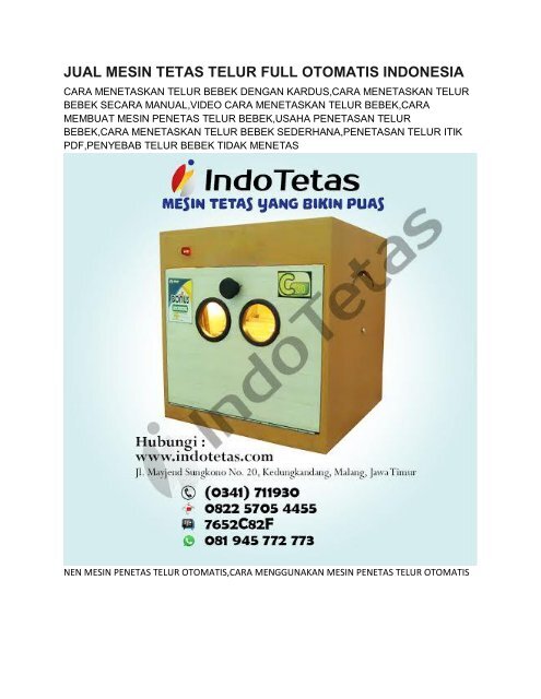 PENETASAN TELUR ITIK -0822-5705-4455