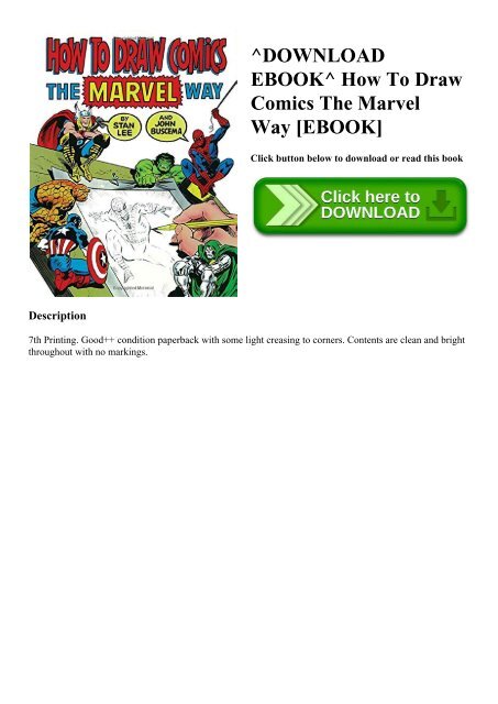 How To Draw Comics The Marvel Way Download Free Ebook