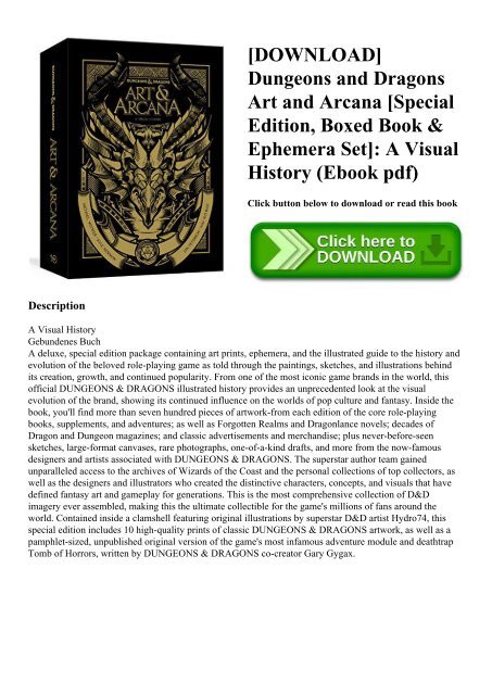 [DOWNLOAD] Dungeons and Dragons Art and Arcana [Special Edition Boxed ...