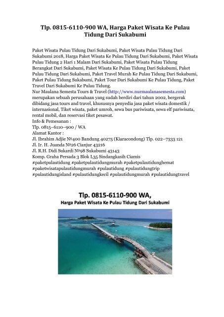 0815 6110 900 Wa Harga Paket Wisata Ke Pulau Tidung Dari 0815 6110 900 Wa Harga Paket Wisata Ke Pulau Tidung Dari
