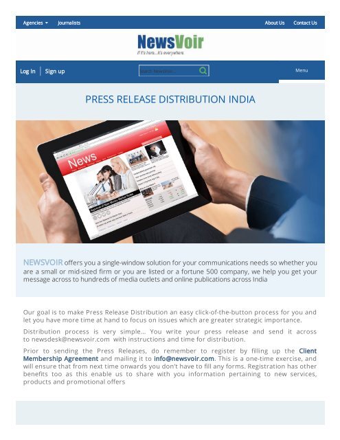 Press Release Distribution India