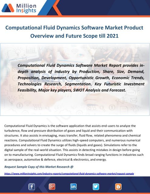 Computational Fluid Dynamics Software Market Product Overview and Future Scope till 2021