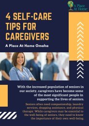 Know the Four SelfCare Tips for Caregivers | In-Home Care Services