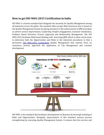 How to achieve ISO 90012015 Certification India