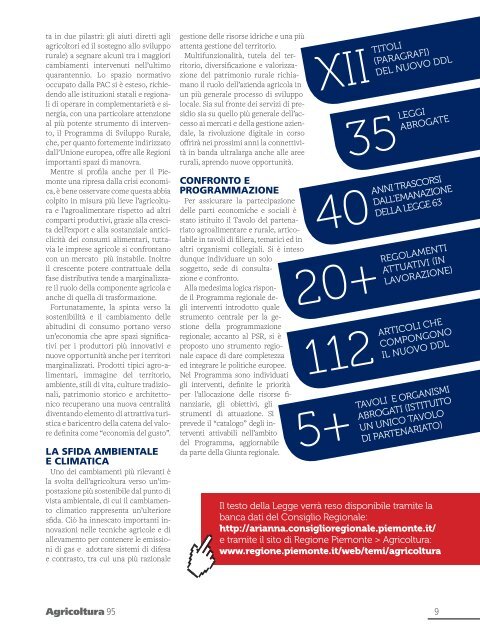 Rivista "Agricoltura" Regione Piemonte - n.95 dicembre 2018