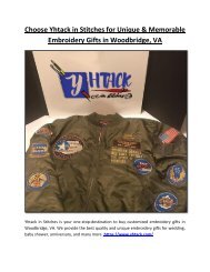 Choose Yhtack in Stitches for Unique & Memorable Embroidery Gifts in Woodbridge, VA