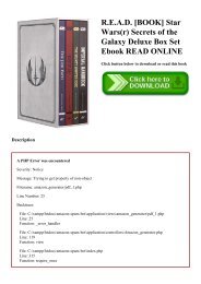 R.E.A.D. [BOOK] Star Wars(r) Secrets of the Galaxy Deluxe Box Set Ebook READ ONLINE