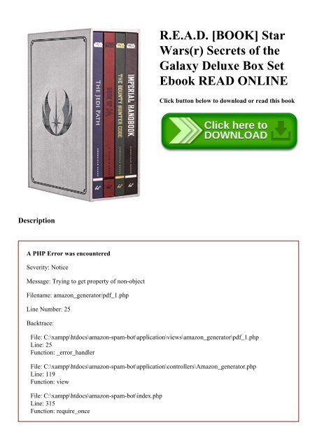 R.E.A.D. [BOOK] Star Wars(r) Secrets of the Galaxy Deluxe Box Set Ebook READ ONLINE