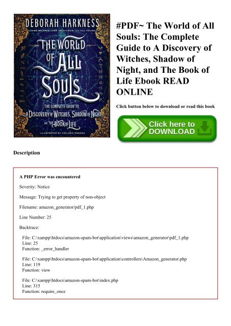 #PDF~ The World of All Souls The Complete Guide to A ...