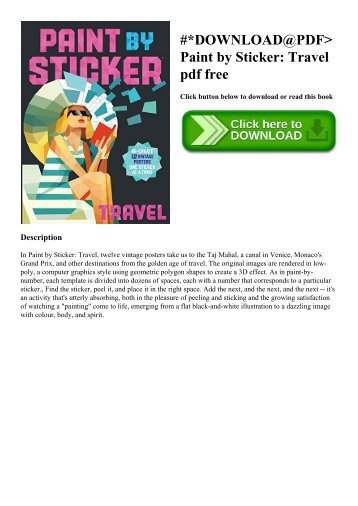 #DOWNLOAD@PDF Paint by Sticker Travel pdf free