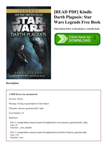 Read Pdf Kindle Darth Plagueis Star Wars Legends Free Book